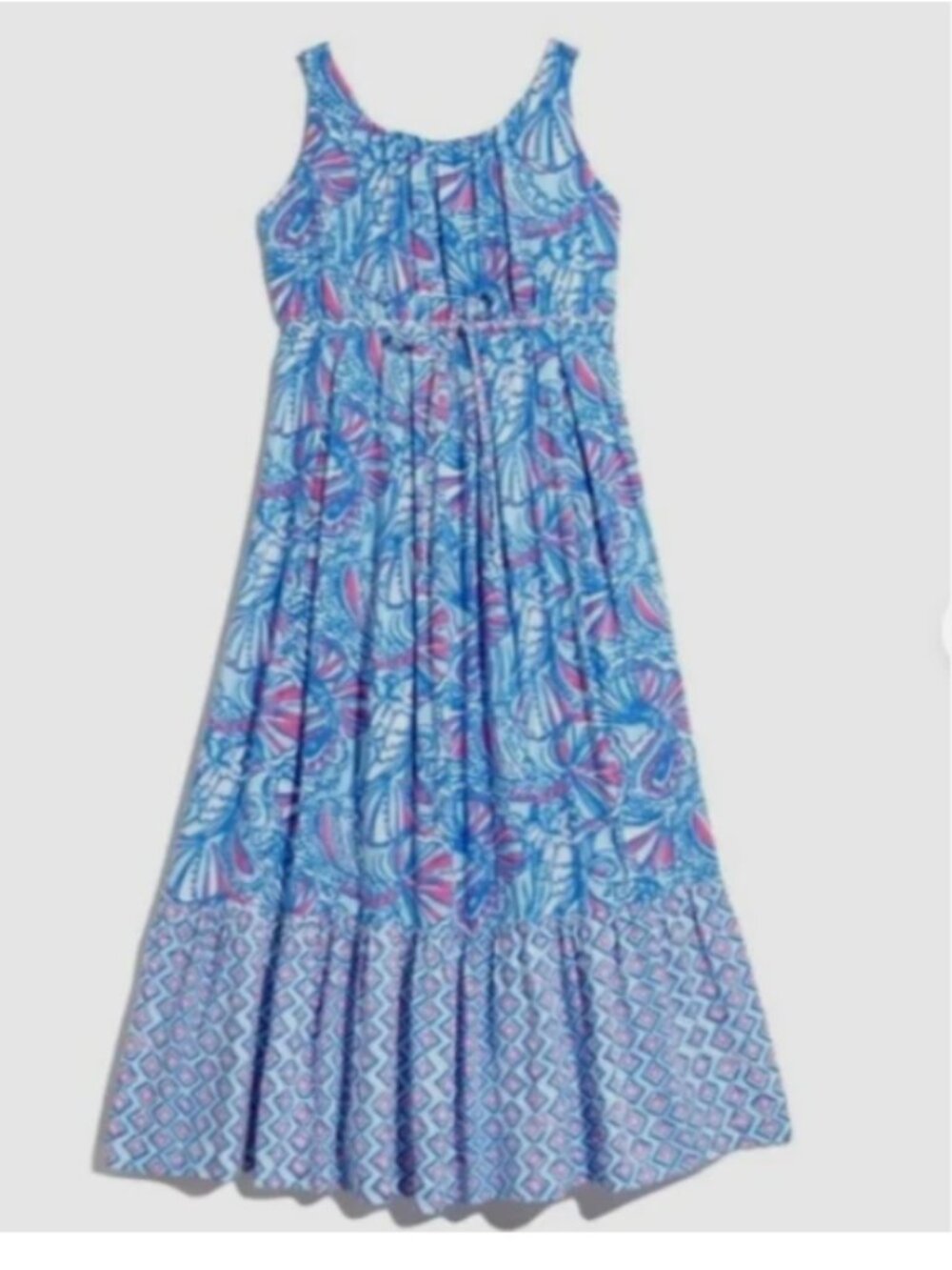 Lilly Pulitzer For Target Girls Maxi Dress My Fans Blue Pink sz Large